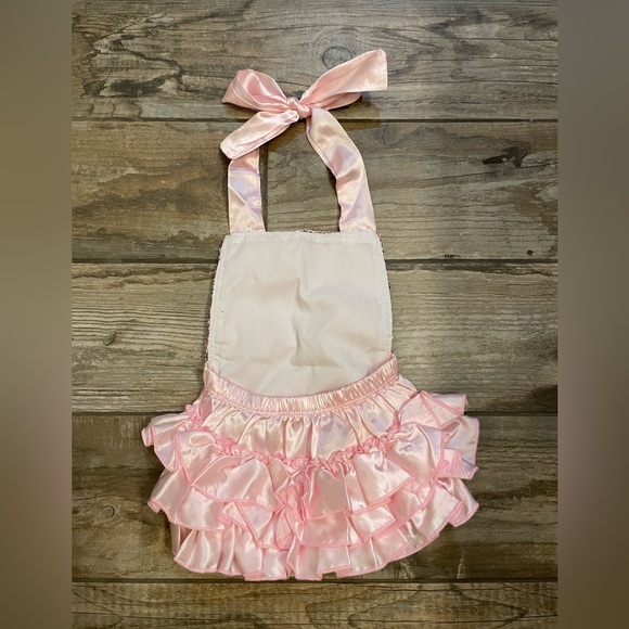 Pink Sequin and Lace Ruffle Halter Romper 6-12 Months - Picture 2 of 2